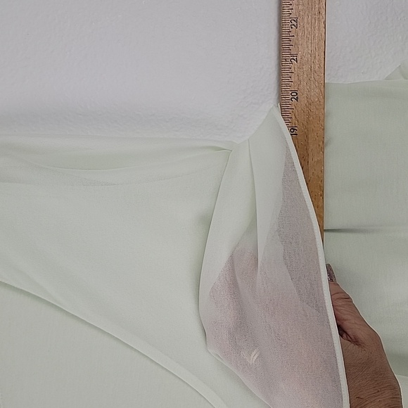 Soft Surroundings Pastel Light Green Chiffon Layered Women's Long Sleeve Top L - Picture 7 of 13